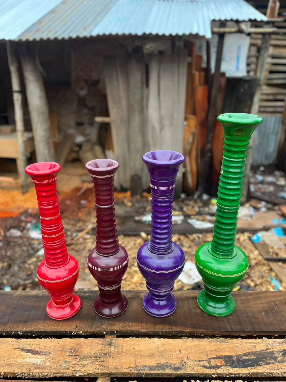 Picture of Big Size Unique Design Colorful Flower Vase For hotel office and home decoration ( 30 inch ) - Green