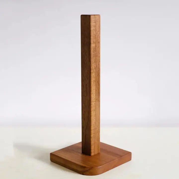 Picture of Modern Single-Tier Wood Kitchen Tissue Paper Towel Flexible Holder for Living Room Storage and Decor - Multicolor