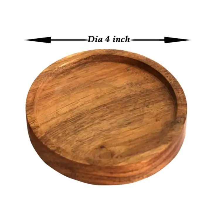 Picture of new & modern mahogany wood tea cup coaster plain wooden cup coaster for drink coffee & tea 1 pieces - Multicolor