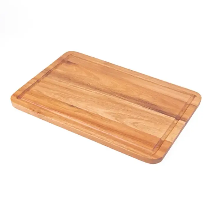 Picture of Large Maple Wood Cutting/Chopping Board with Deep Juice Grooved Thick Chopping Block Serving Board For Kitchen and Hotels Use ( 10 inch *14 inch ) - Multicolor