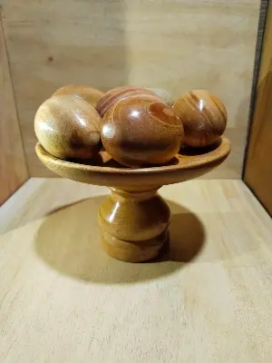 Picture of Wooden Premium Quality baby toys egg set  big size  ( 6 pieces with stand ) - Showpiece - Multicolor