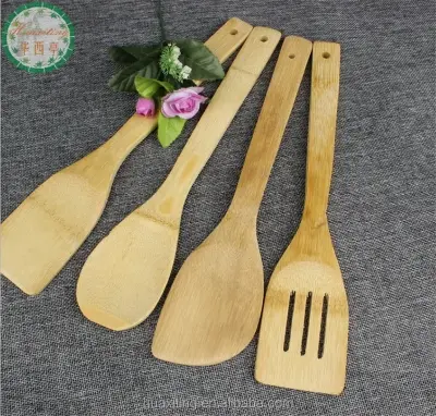 Picture of Eco-Friendly Bamboo Cooking Tools Wooden Spatula Kitchen Utensil Set ( 4 PCS SET ) - Multicolor
