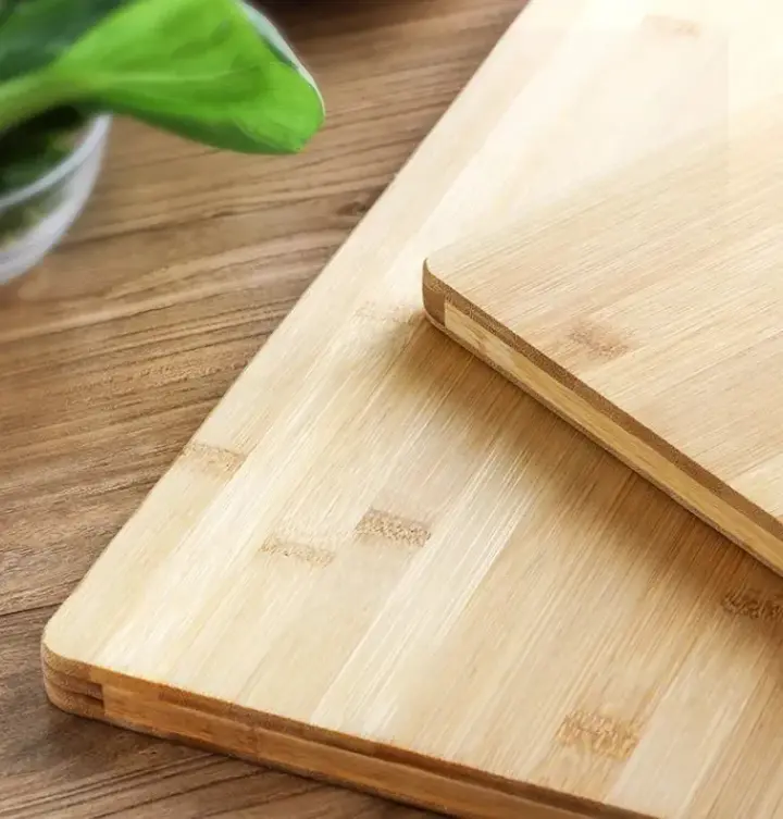 Picture of 1 PCS Customizable Bamboo Chopping Board with Wood Square Block and Handle for Home Kitchen Meat and Vegetable Cutting ( 8 INCH * 12 INCH ) - Multicolor