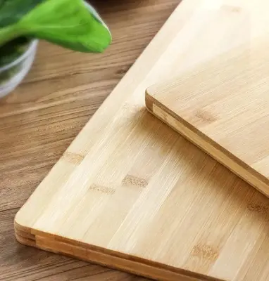 Picture of 1 PCS Customizable Bamboo Chopping Board with Wood Square Block and Handle for Home Kitchen Meat and Vegetable Cutting ( 8 INCH * 12 INCH ) - Multicolor