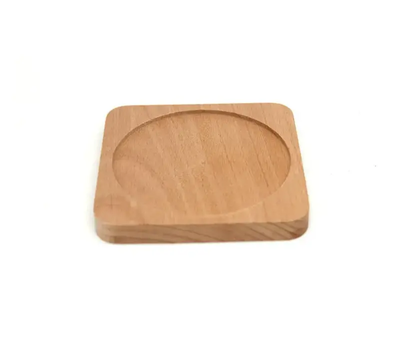 Picture of Acacia Beech Wood Drink Coasters Round Rectangle Wooden Coasters Cup Coasters wooden mug lid ,wooden coaster made from natural wood - Multicolor