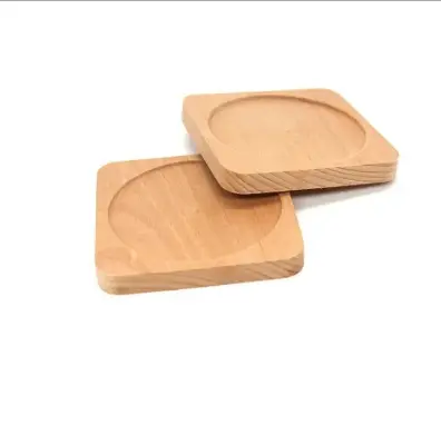 Picture of Acacia Beech Wood Drink Coasters Round Rectangle Wooden Coasters Cup Coasters wooden mug lid ,wooden coaster made from natural wood - Multicolor