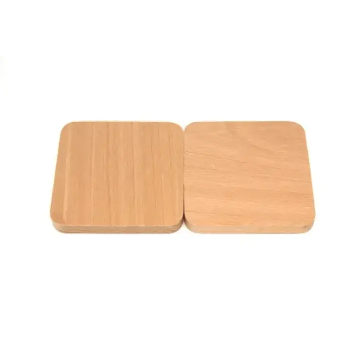 Picture of Acacia Beech Wood Drink Coasters Round Rectangle Wooden Coasters Cup Coasters wooden mug lid ,wooden coaster made from natural wood - Multicolor