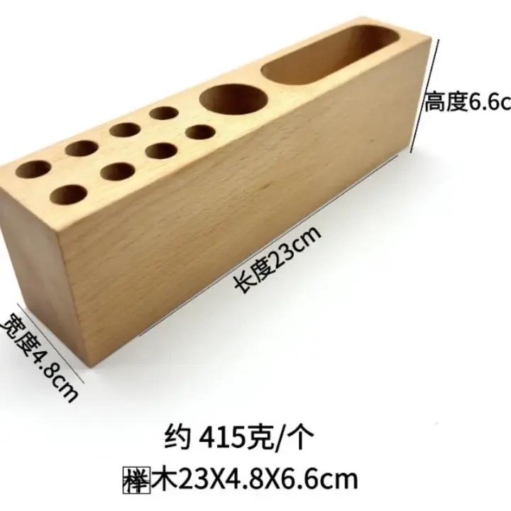 Picture of Desktop Office Name Card Holder Wooden Pen Brushes Organizer Holders - Multicolor