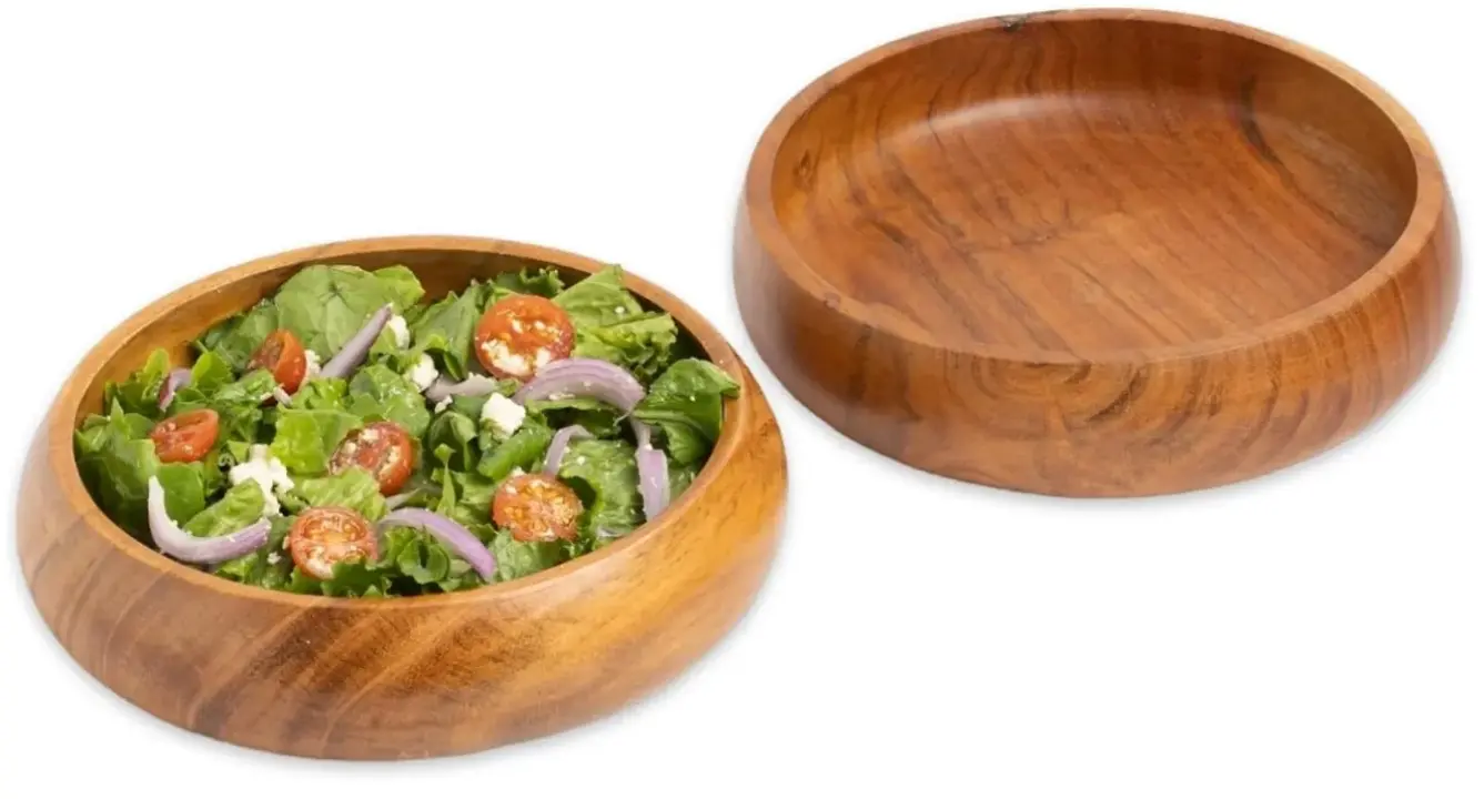 Picture of Wholesale Small Acacia Wood Dessert Bowls for Dipping Condiments Nuts Ice Cream Snacks Sauce Dips , wooden curve  bowl ( 6 inch ) - Multicolor