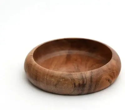 Picture of Natural Wooden colorful jar , wooden pot brawn color  ( 5 inch ) - Multicolor