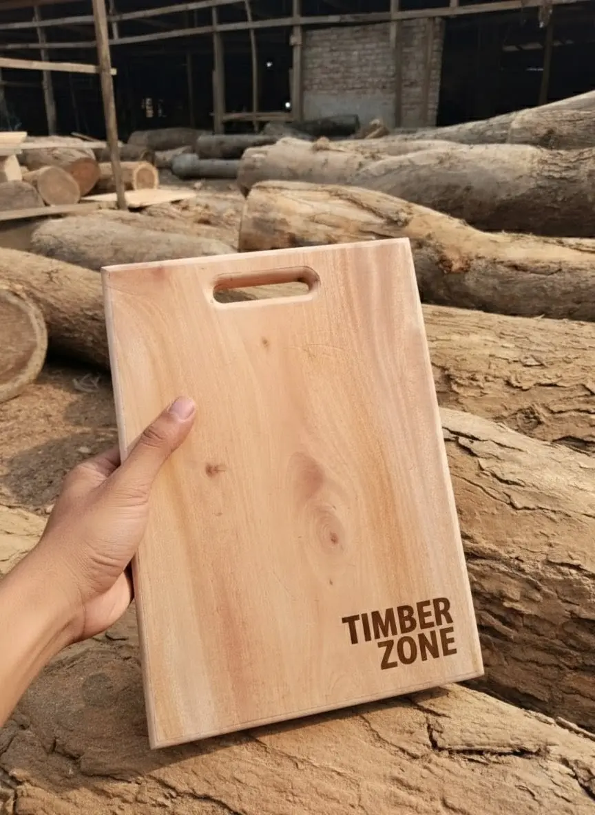 Picture of dual -sided mahogany wood cutting board hard non - slip solid wood for efficient vegetables bones meat cutting  ( 10 inch * 14 inch ) - Multicolor