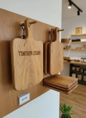 Picture of heavy duty wooden chopping board , ( 10 inch * 17 inch ) thick butcher cutting board for meat & fish - Multicolor