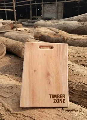 Picture of ( 10 inch * 14 inch ) mahogany wooden chopping board , wooden side curved design cutting board - Multicolor