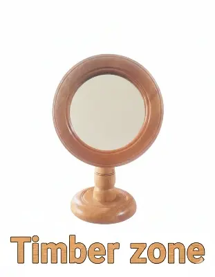 Picture of wooden mirror  , wooden makeup mirror ( 6 inch mirror ) - Multicolor