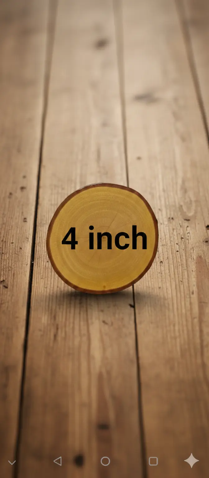 Picture of wooden slice with bark ( 4 inch ) - Multicolor