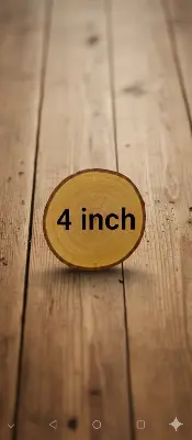 Picture of wooden slice with bark ( 4 inch ) - Multicolor