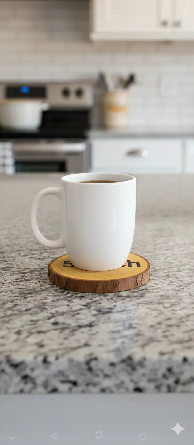 Picture of wooden slice with bark ( 4 inch ) - Multicolor