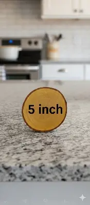 Picture of natural wooden slice with bark ( 5 inch )