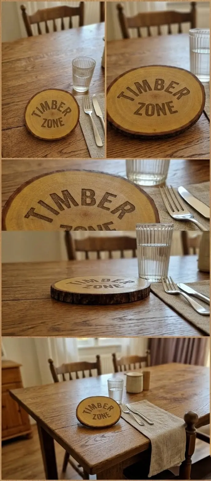 Picture of natural wooden slice with bark ( 5 inch )