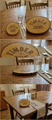 Picture of natural wooden slice with bark ( 5 inch )