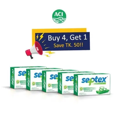 Picture of Septex Everyday Antiseptic Bar 100 gm (Buy 4 get 1)