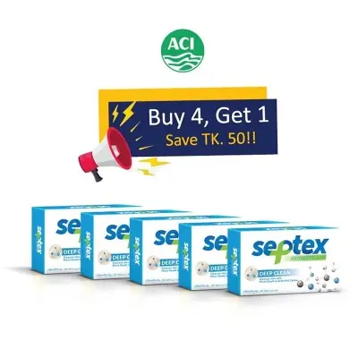 Picture of Septex Deep Clean Antiseptic Bar 100 gm (Buy 4 get 1)