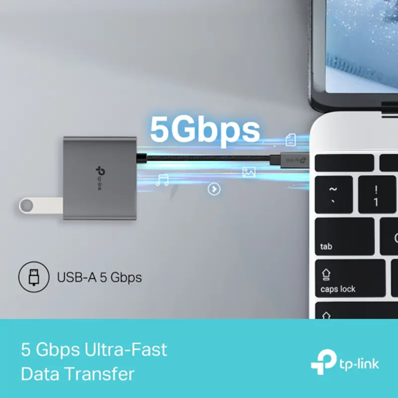 Picture of TP-Link UH3020C USB-C 3-in-1 Multiport Hub with 2 USB-A Ports & USB-C Power Delivery