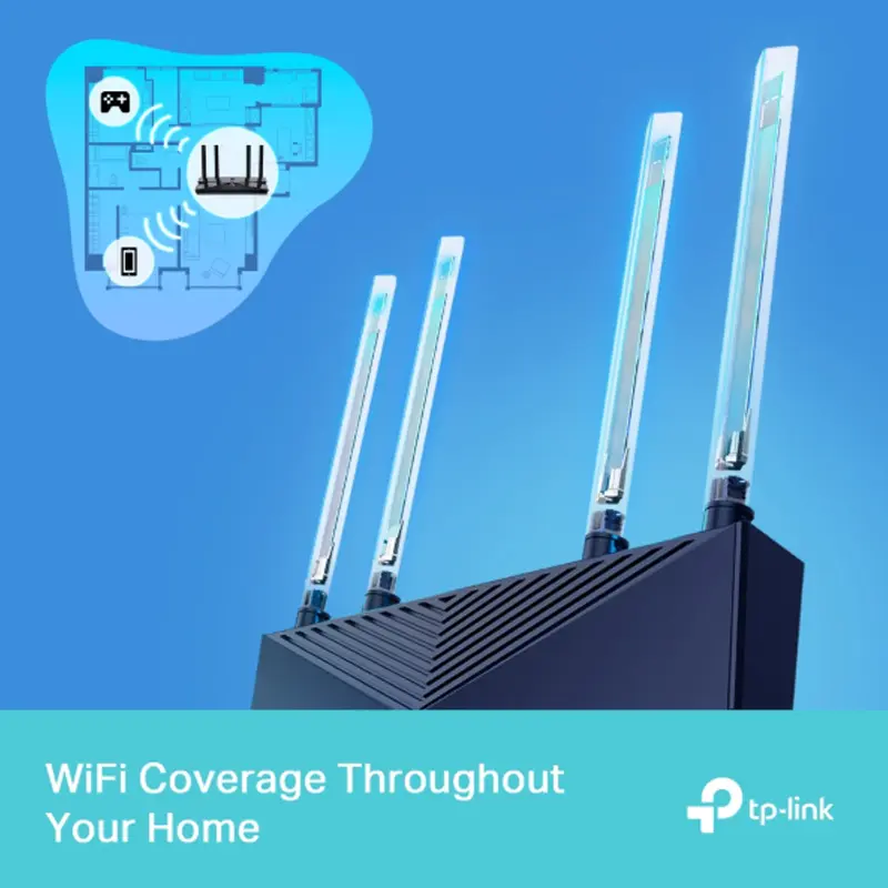 Picture of TP-Link Archer AX15 AX1500 Wi-Fi 6 Wireless Dual Band Gigabit Router OFDMA & Tether app support