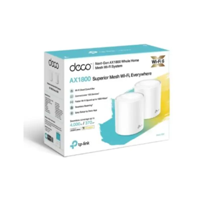 Picture of TP-Link Deco X50 2 Pack AX3000 Whole Home Mesh WiFi 6 System Covers up to 4,500 Sq.Ft Supports up to 150 devices with Gigabit ports