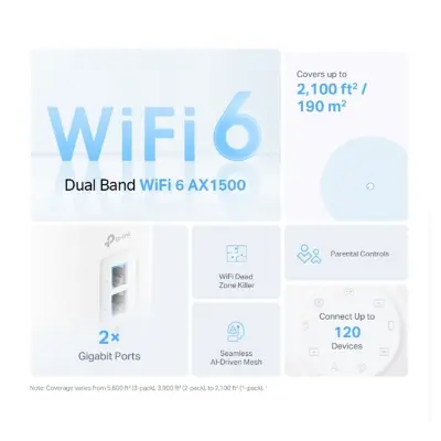 Picture of TP-Link Deco X10 2 Pack AX1500 Whole Home Mesh Gigabit Wi-Fi 6 System