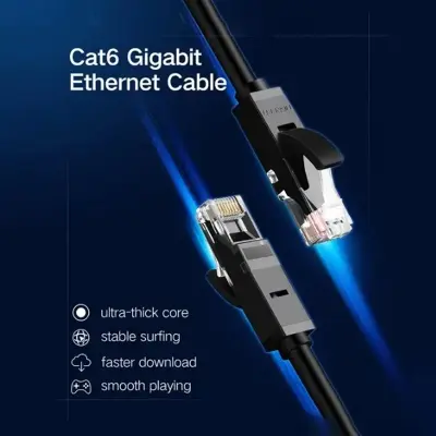 Picture of Ugreen NW102 (20158) Cat-6 U/UTP 0.5 Meter Black Network Cable # 20158, Patch Cord