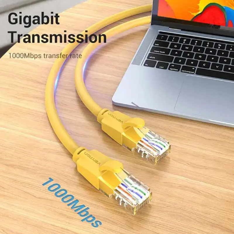 Picture of Vention IBEYH Cat-6 UTP, 2 Meter, Yellow Network Cable #IBEYH Patch Cable