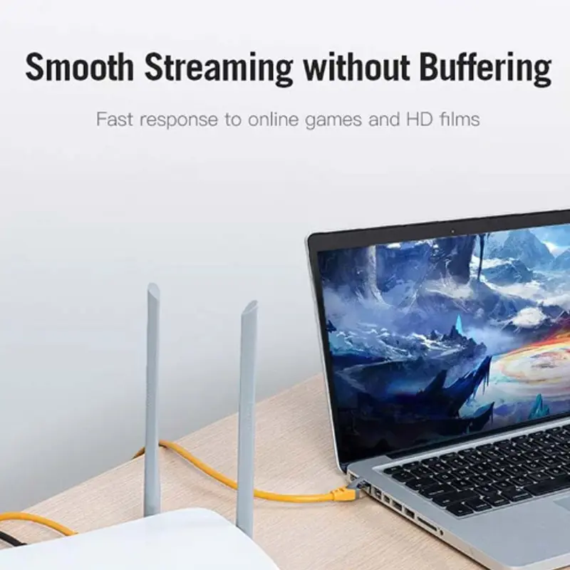 Picture of Vention IBHYG Cat-6A SFTP, 1.5 Meter, Yellow Network Cable #IBHYG Patch Cable