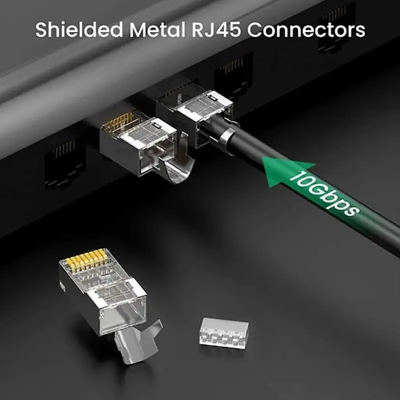 Picture of Ugreen NW193 (50634) CAT-7 Gold-plated Silver RJ45 Connector # 50634 (10 pcs)