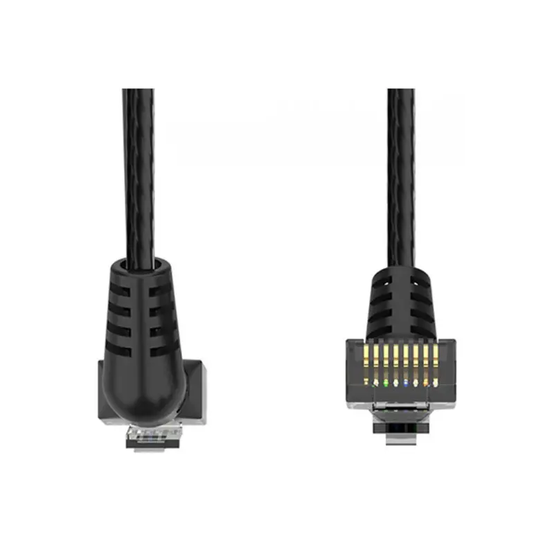 Picture of Vention IBOBJ Cat-6A UTP, 5 Meter, Black Rotate Right Angle Patch Cable #IBOBJ