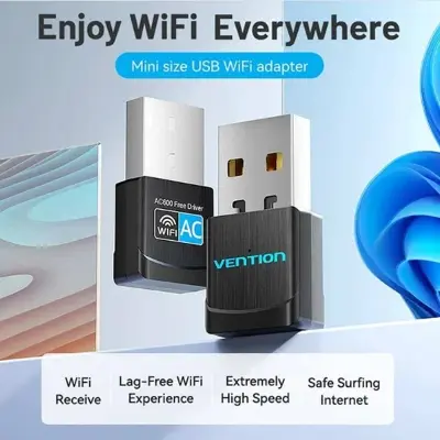 Picture of Vention KDSB0 600Mbps Dual Band Wi-Fi USB Adapter #KDSB0