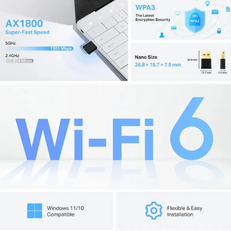 Picture of TP-Link Archer TX20U Nano AX1800 Dual Band Wi-Fi 6 USB Adapter