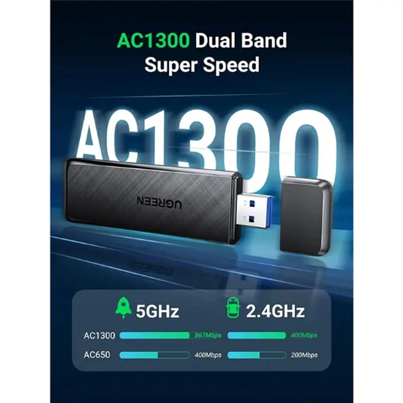 Picture of UGREEN CM492 (50340) 1300 Mbps Dual Band Wi-Fi USB Adapter