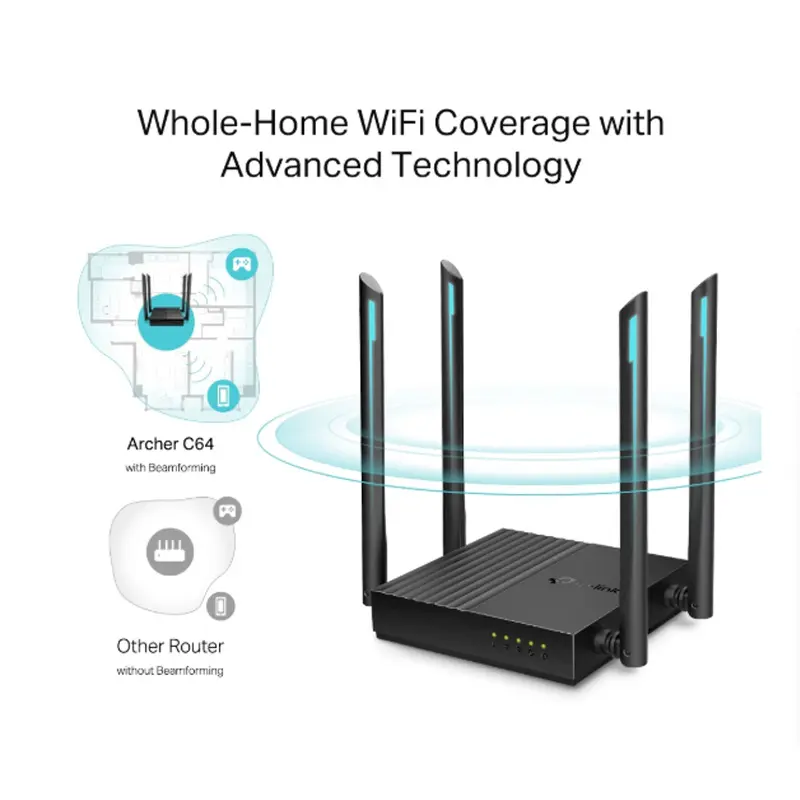 Picture of TP-Link Archer C64 Wireless & Ethernet Dual-Band AC1200 Mbps Gigabit Router