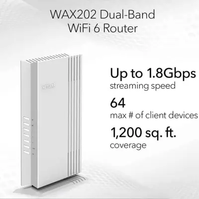 Picture of Netgear WAX202 (WiFi 6) AX1800 Mbps Gigabit Dual-band Wireless Access Point