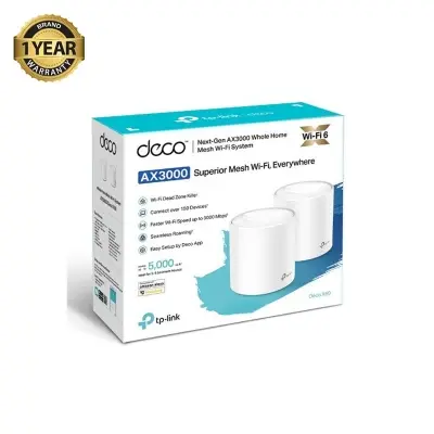 Picture of tp-link deco x60 ax3000 whole home mesh wi-fi 6 system (2 pack)