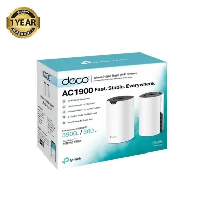 Picture of TP-Link Deco S7 AC1900 2 Pack Whole Home Mesh Wi-Fi System Smart Router 100 Device Capacity 1900 Mbps Dual-Band with Gigabit Ports