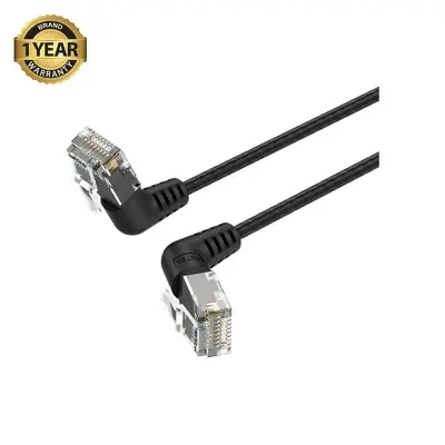 Picture of Vention IBOBI Cat-6A UTP, 3 Meter, Black Rotate Right Angle Patch Cable #IBOBI