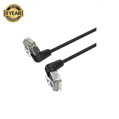 Picture of Vention IBOBG Cat-6A UTP, 1.5 Meter, Black Rotate Right Angle Patch Cable #IBOBG