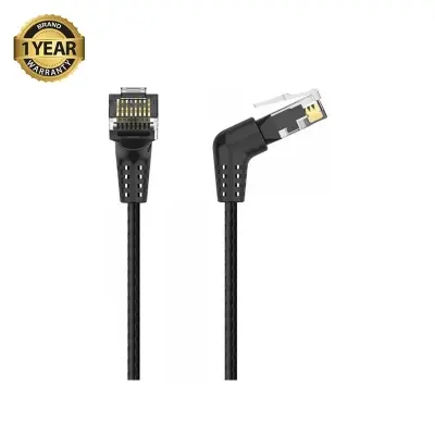 Picture of Vention IBOBJ Cat-6A UTP, 5 Meter, Black Rotate Right Angle Patch Cable #IBOBJ