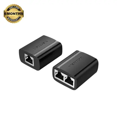 Picture of Vention IPTB0 RJ45 Female To Female Black Ethernet Splitter# 1 in 2 out, IPTB0