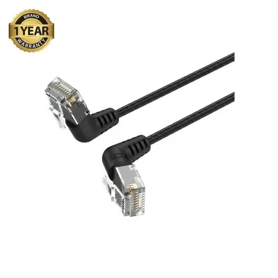 Picture of Vention IBOBL Cat-6A UTP, 10 Meter, Black Rotate Right Angle Patch Cable #IBOBL