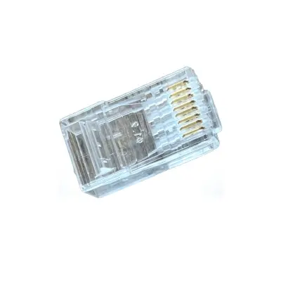 Picture of Safenet CAT-6 Unshielded 8P8C RJ45 Transparent Connector #36-3000WT-PT (Passthrough) (1 Box=50 Unit)