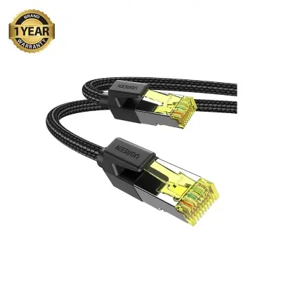 Picture of UGREEN NW150 (10643) Cat-7 F/FTP 15 Meter Black Braided Network Cable # 10643, Patch Cord