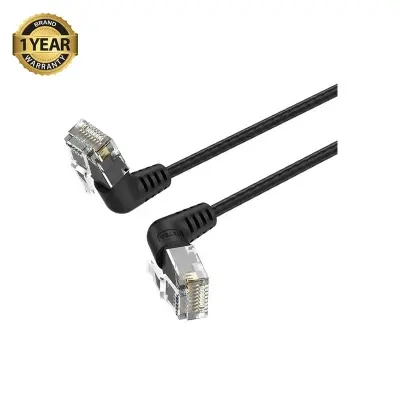 Picture of Vention IBOBN Cat-6A UTP, 15 Meter, Black Rotate Right Angle Patch Cable #IBOBN